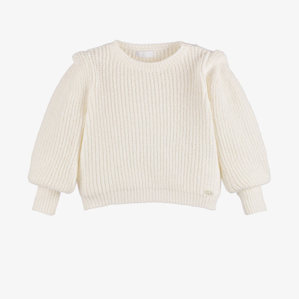 Fun & Fun-Girls Ivory Ribbed Sweater | Childrensalon Outlet