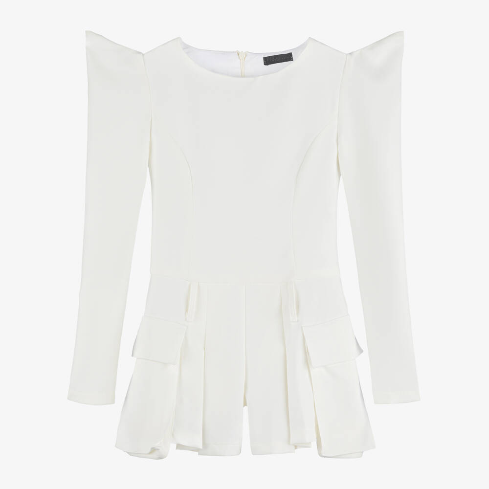 Fun & Fun-Girls Ivory Shoulder Detail Playsuit | Childrensalon Outlet