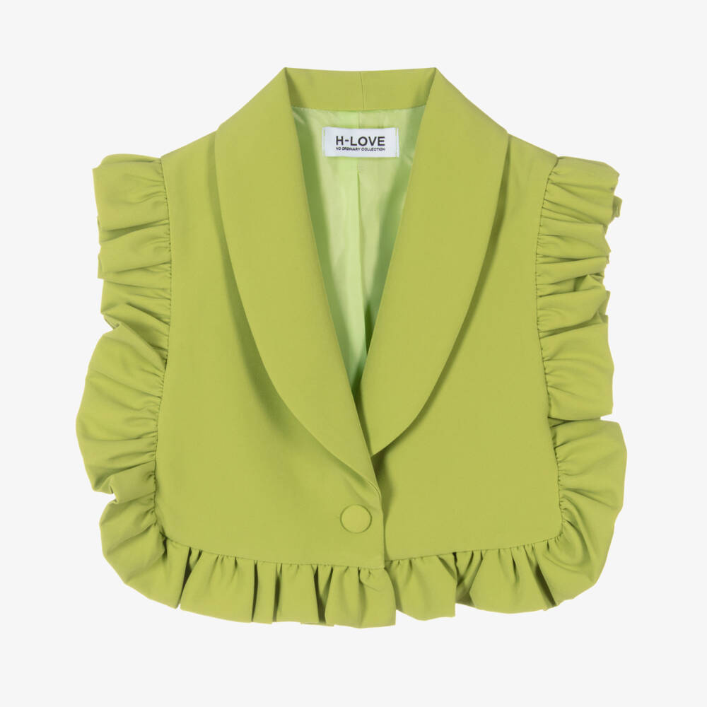 Fun & Fun-Girls Lime Green Ruffle Vest | Childrensalon Outlet