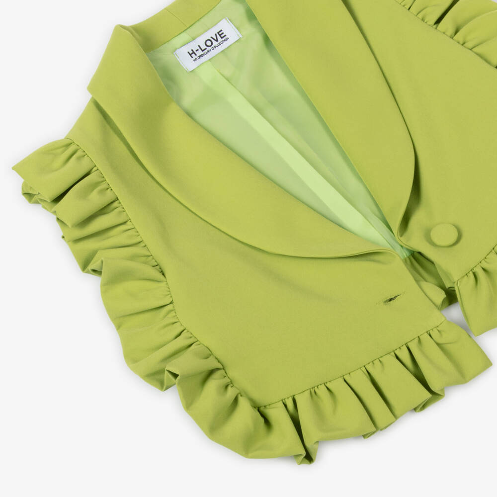 Fun & Fun-Girls Lime Green Ruffle Vest | Childrensalon Outlet