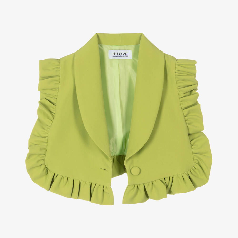 Fun & Fun-Girls Lime Green Ruffle Vest | Childrensalon Outlet