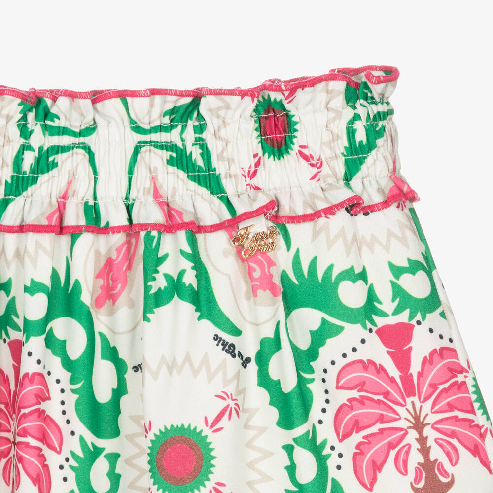 Fun & Fun-Girls Long Ivory Floral Crêpe Skirt | Childrensalon Outlet