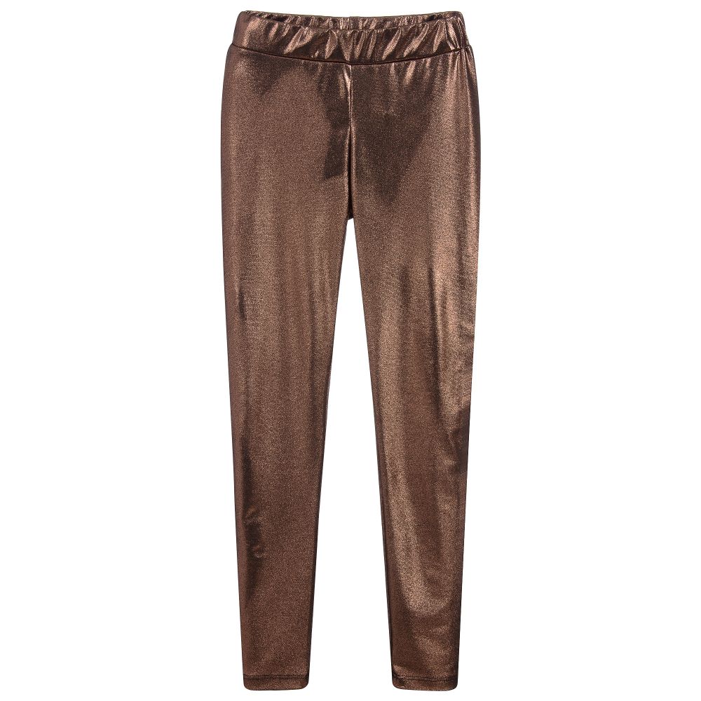 Fun & Fun - Girls Metallic Bronze Leggings | Childrensalon