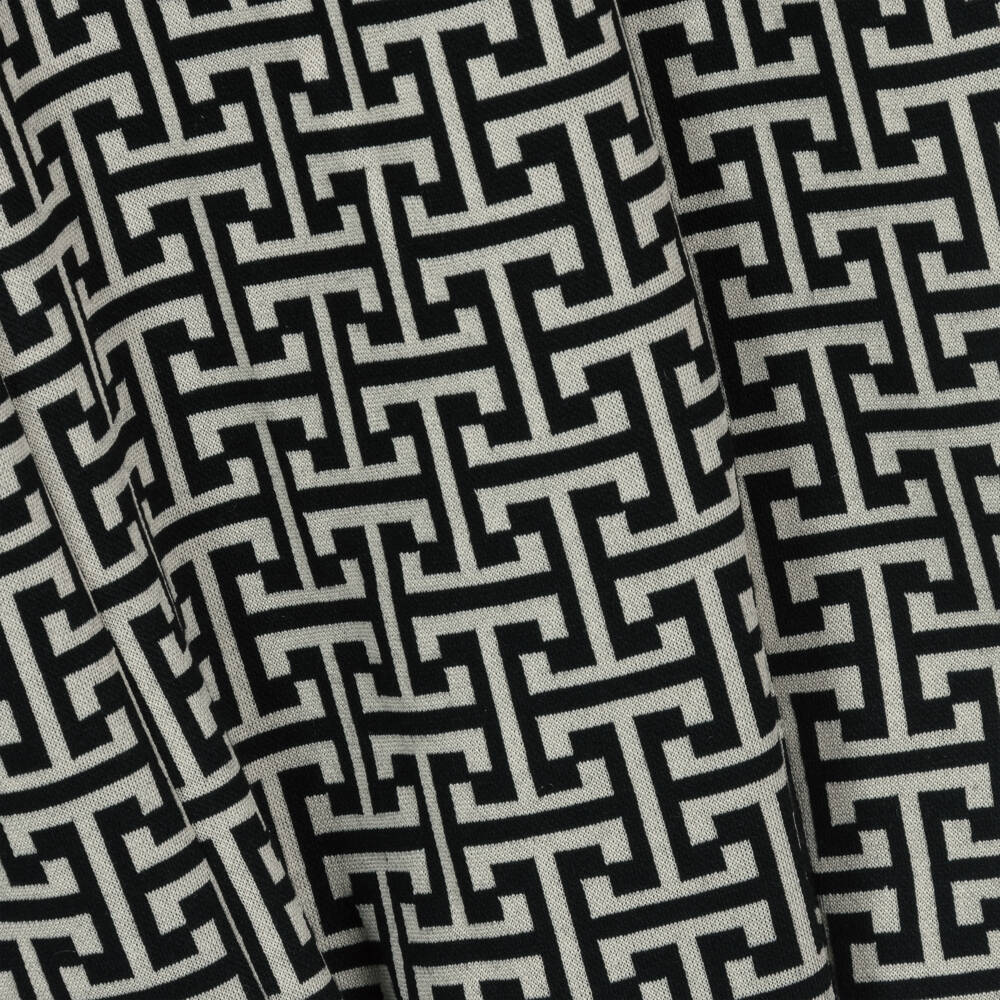 Fun & Fun-Girls Monogrammed Black & Beige Dress | Childrensalon Outlet