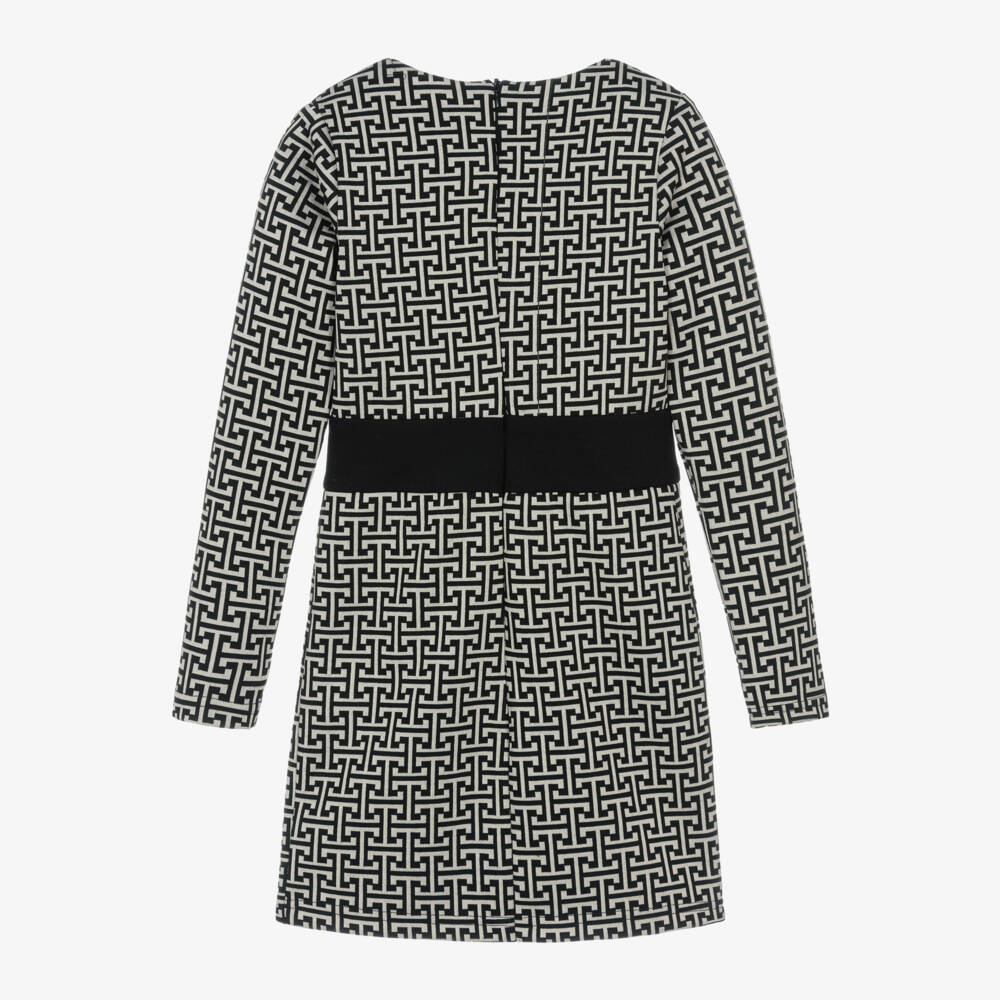 Fun & Fun-Girls Monogrammed Black & Beige Dress | Childrensalon Outlet