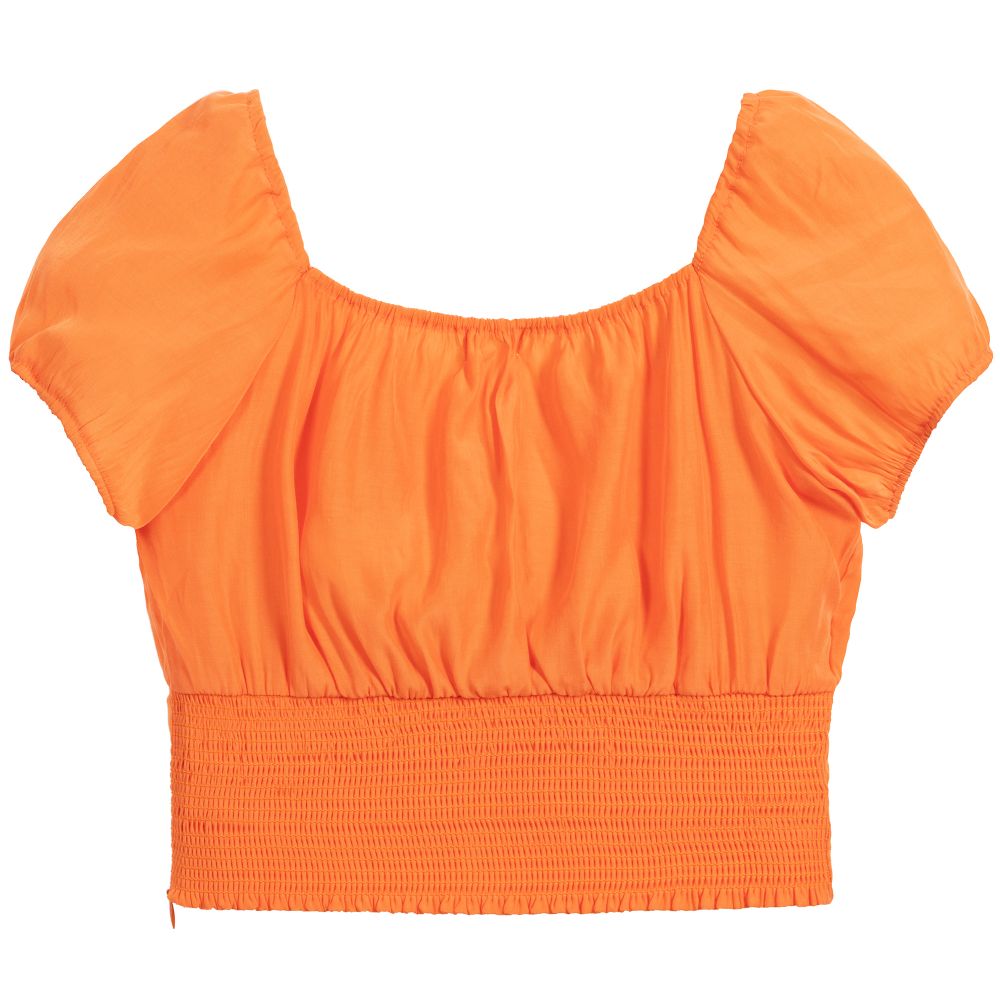 Fun & Fun-Girls Orange Cropped Blouse | Childrensalon Outlet