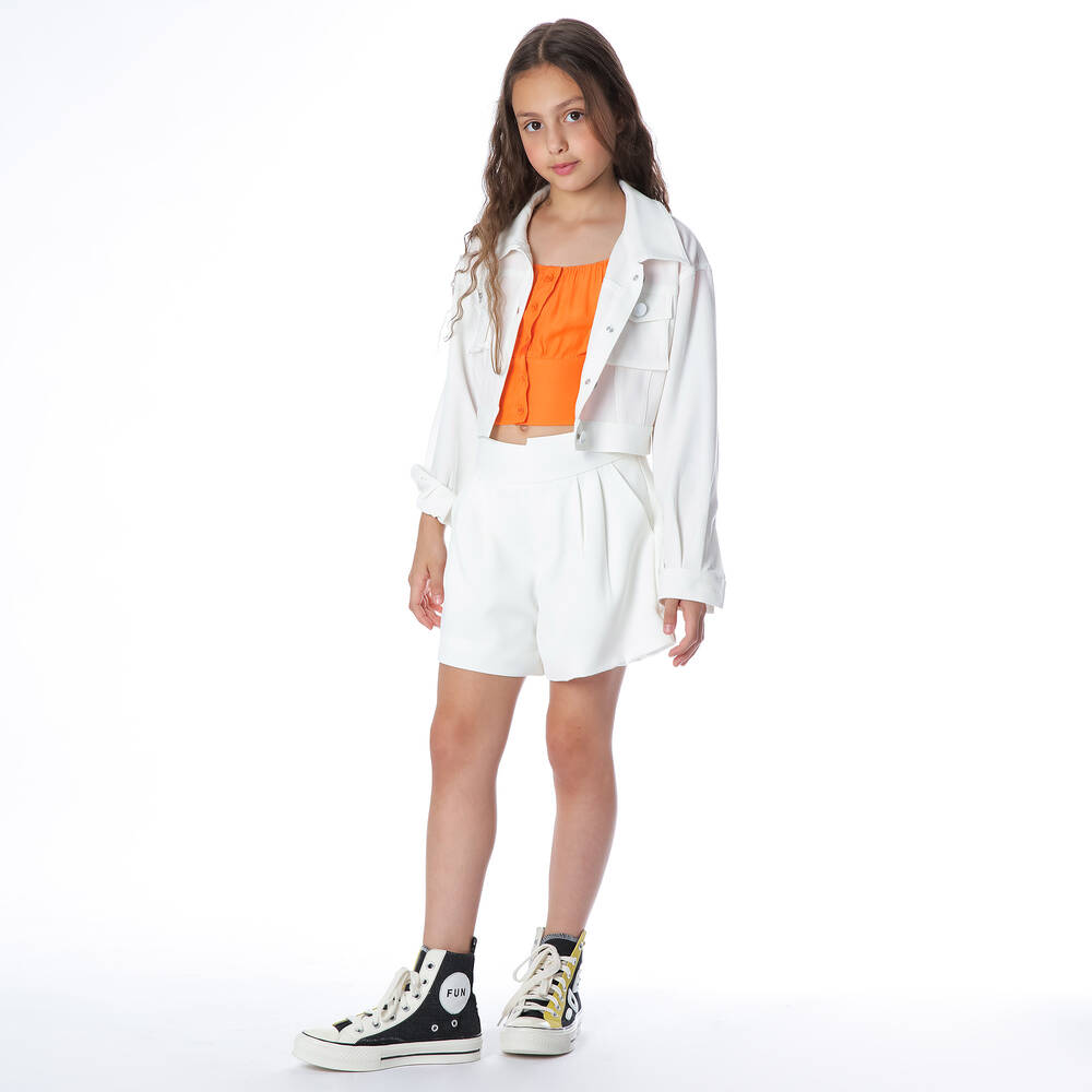 Fun & Fun-Girls Orange Cropped Blouse | Childrensalon Outlet
