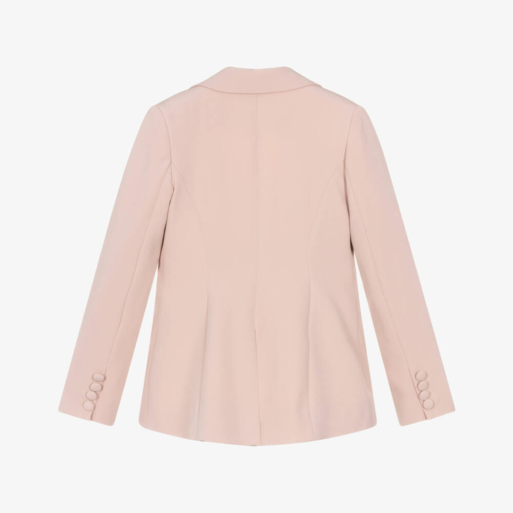 Fun & Fun-Girls Pastel Pink Blazer with Rhinestone Buttons | Childrensalon Outlet