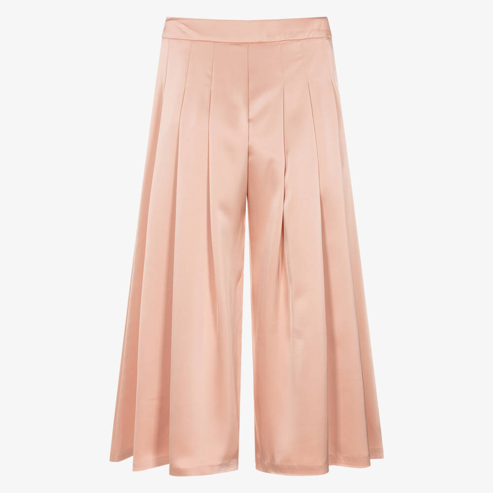 Fun & Fun-Girls Peach Pink Wide Leg Pleated Trousers | Childrensalon Outlet