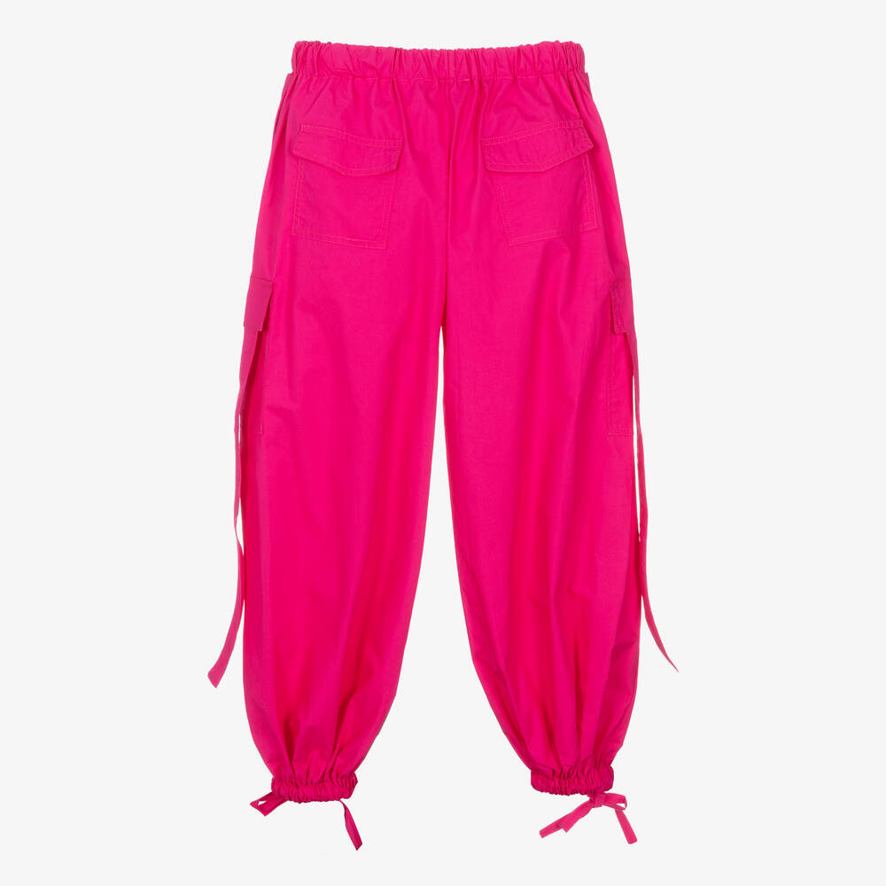 Fun & Fun-Girls Pink Cotton Cargo Trousers | Childrensalon Outlet