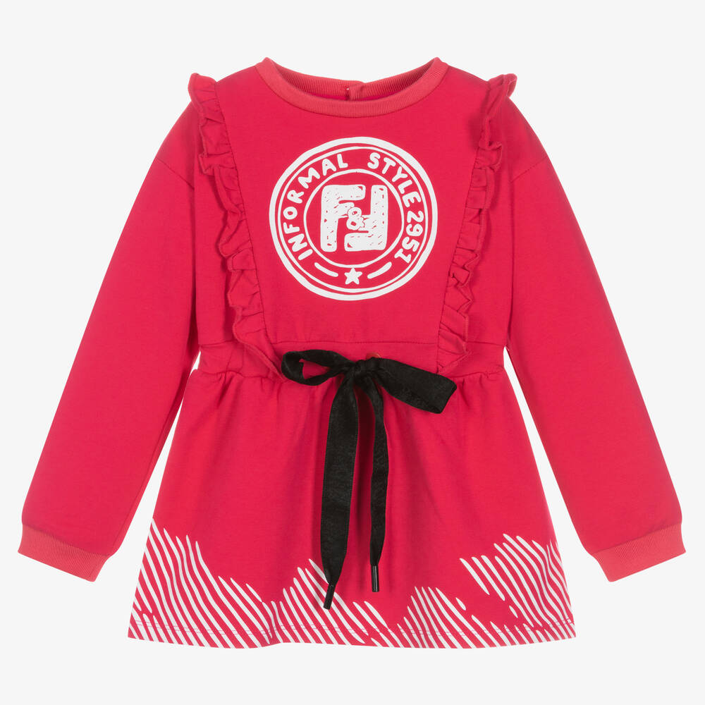 Fun & Fun-Girls Pink Cotton Dress | Childrensalon Outlet