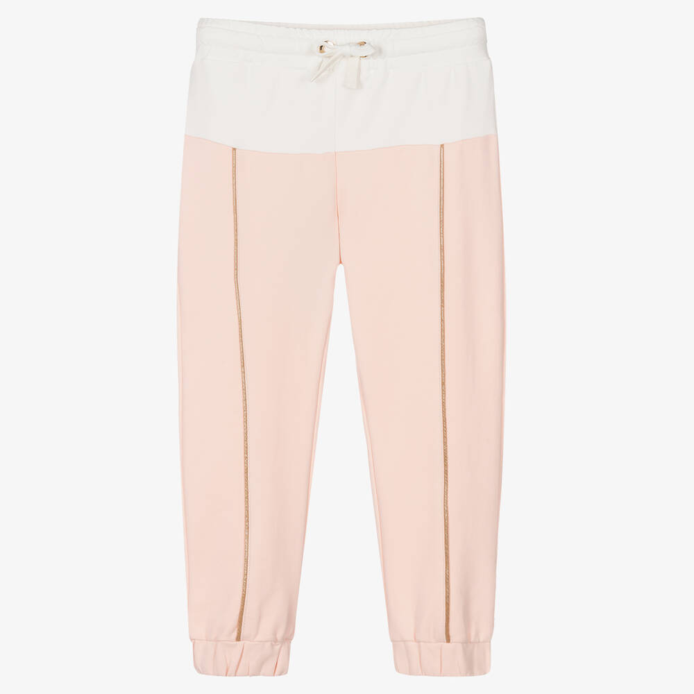 Fun & Fun - Girls Pink Cotton Joggers | Childrensalon