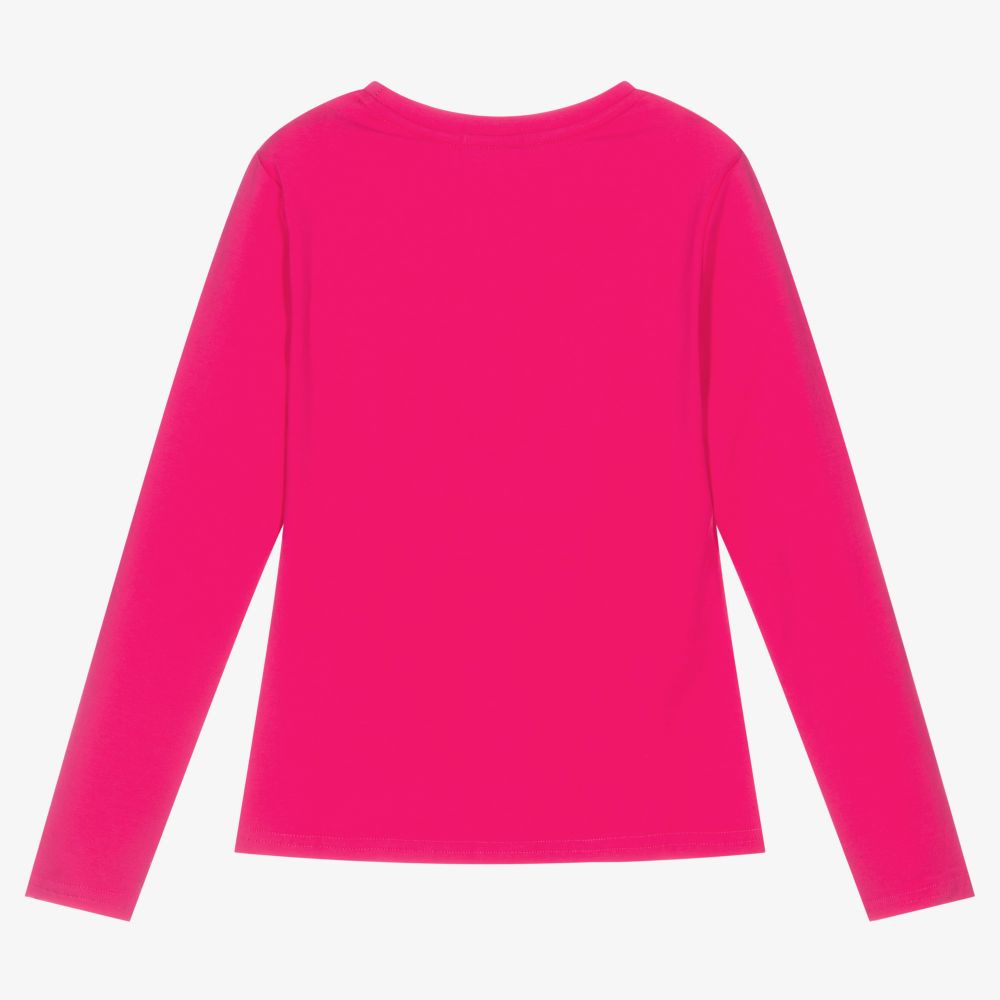 Fun & Fun-Girls Pink Cotton Logo Top | Childrensalon Outlet