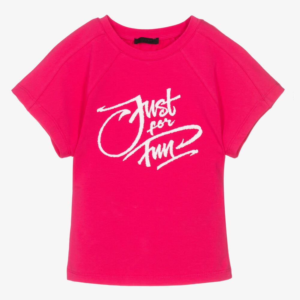 Fun & Fun-Girls Pink Cotton T-Shirt | Childrensalon Outlet