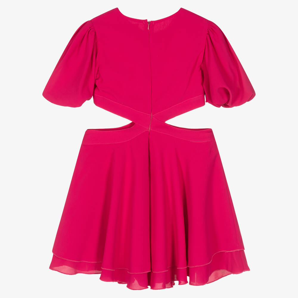 Fun & Fun-Girls Pink Crêpe Cut-Out Dress | Childrensalon Outlet