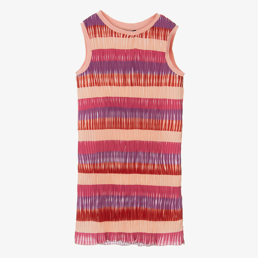 Fun & Fun-Girls Pink Crêpe Plissé Dress | Childrensalon Outlet