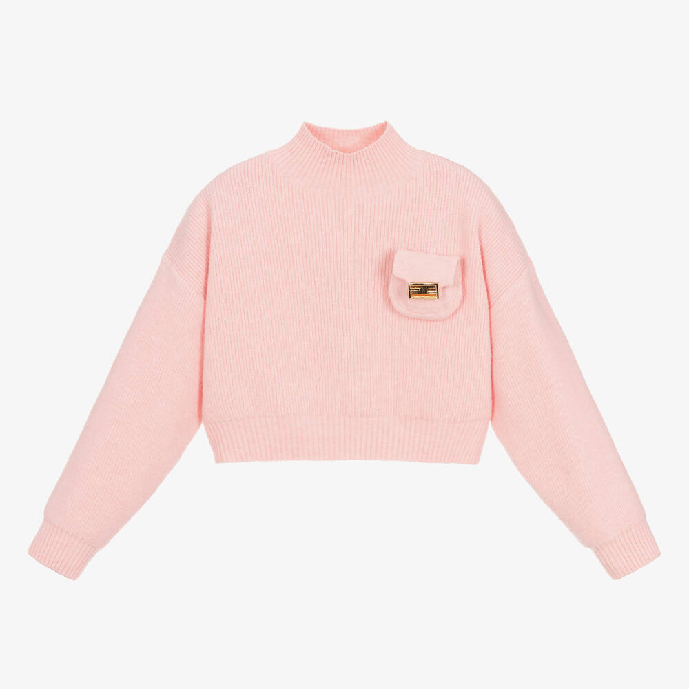 Fun & Fun - Rosa kurzer Pullover für Mädchen | Childrensalon