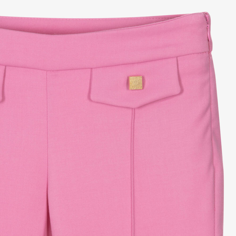 Fun & Fun-Girls Pink Flared Twill Trousers | Childrensalon Outlet