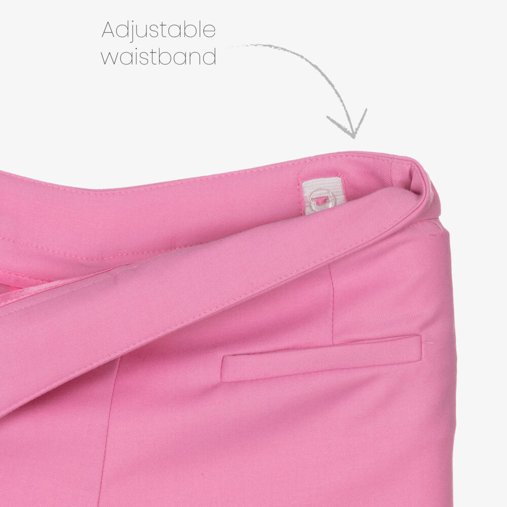 Fun & Fun-Girls Pink Flared Twill Trousers | Childrensalon Outlet