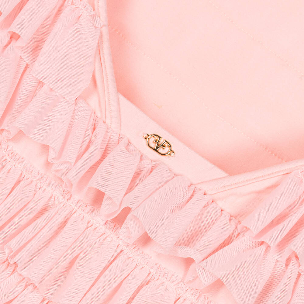 Fun & Fun-Girls Pink Halterneck Ruffled Dress | Childrensalon Outlet