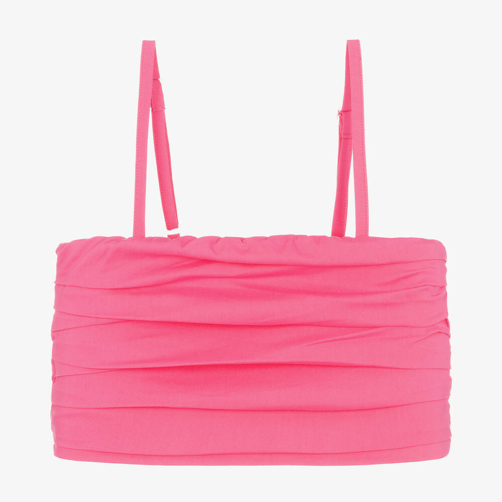 Fun & Fun - Girls Pink Pleated Crop Top | Childrensalon