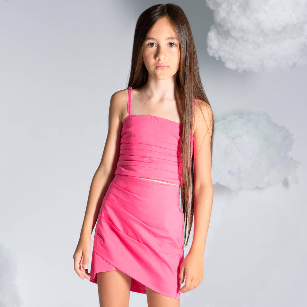 Fun & Fun-Girls Pink Ruched Skirt | Childrensalon Outlet