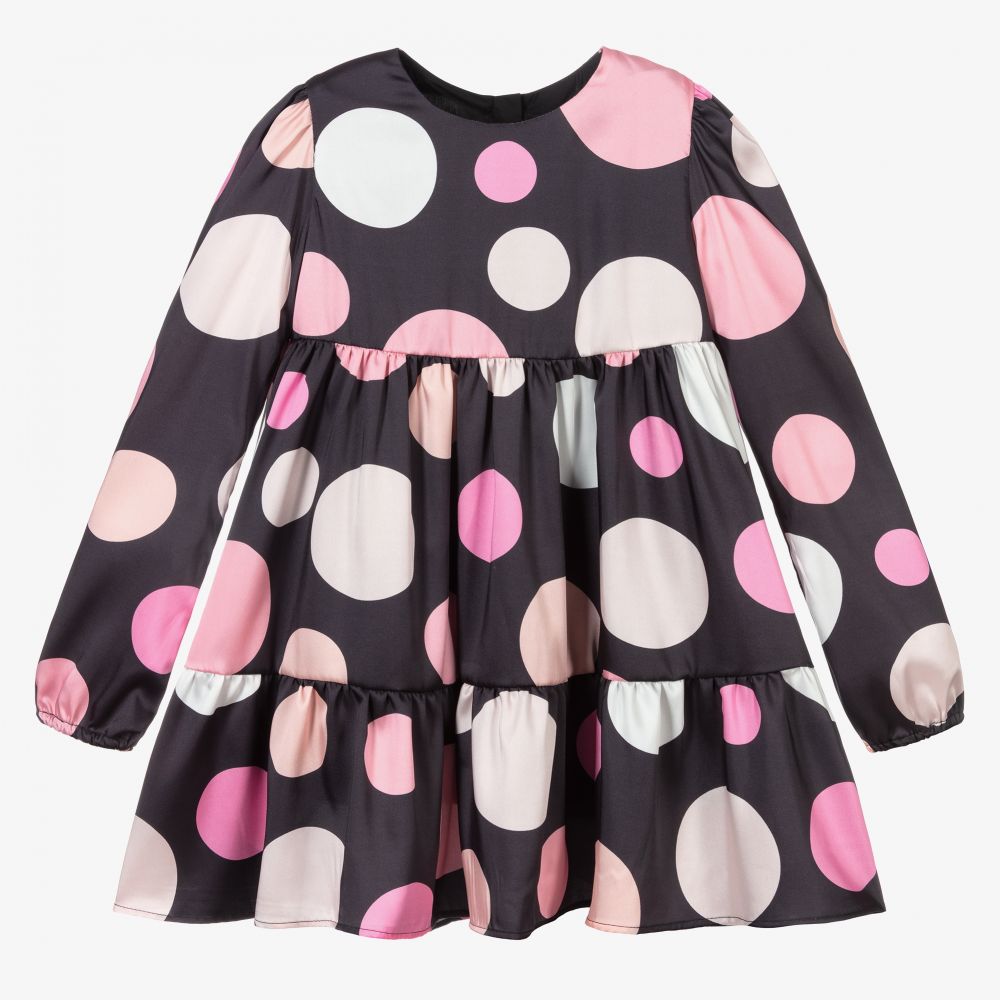 Black dress with pink polka dots clearance