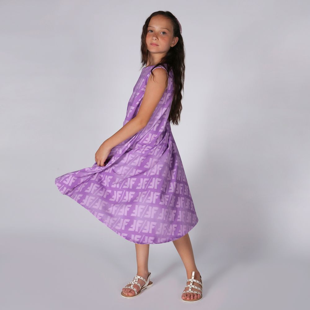 Fun Fun Robe violette en coton Fille
