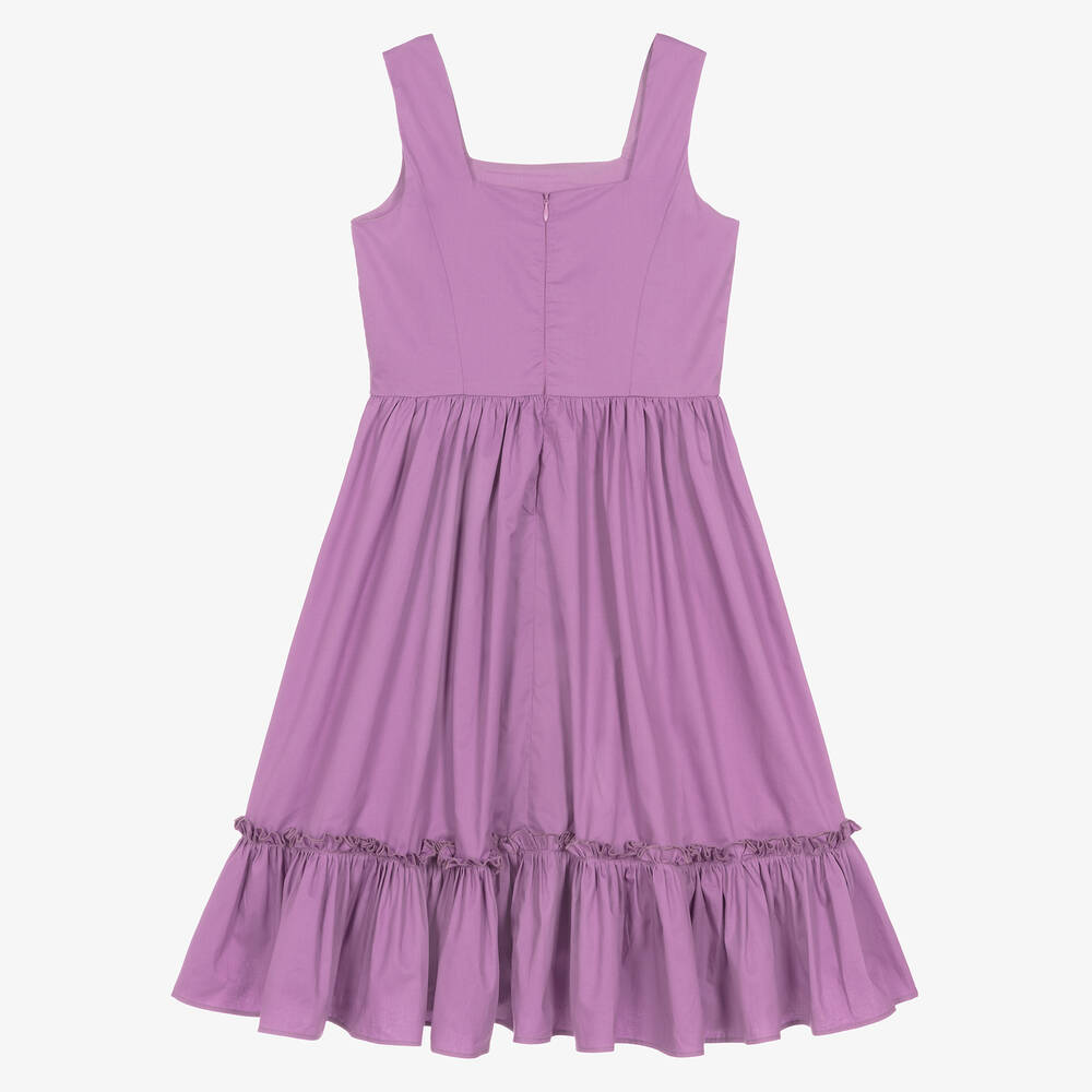 Fun & Fun-فستان قطن بوبلين لون أرجواني | Childrensalon Outlet