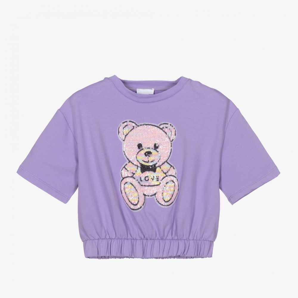 Fun & Fun-توب قطن جيرسي لون بنفسجي للبنات | Childrensalon Outlet