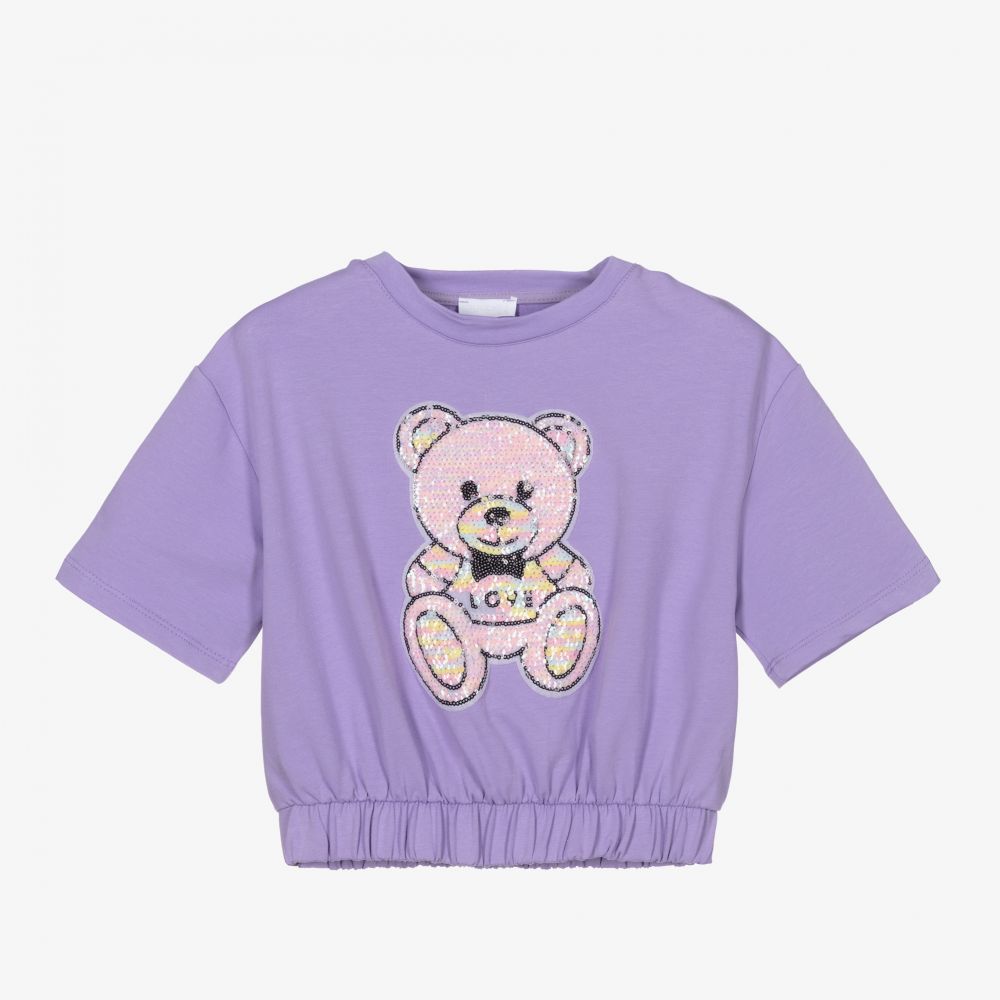 Fun & Fun - Violettes Teddy-Baumwolloberteil (M) | Childrensalon