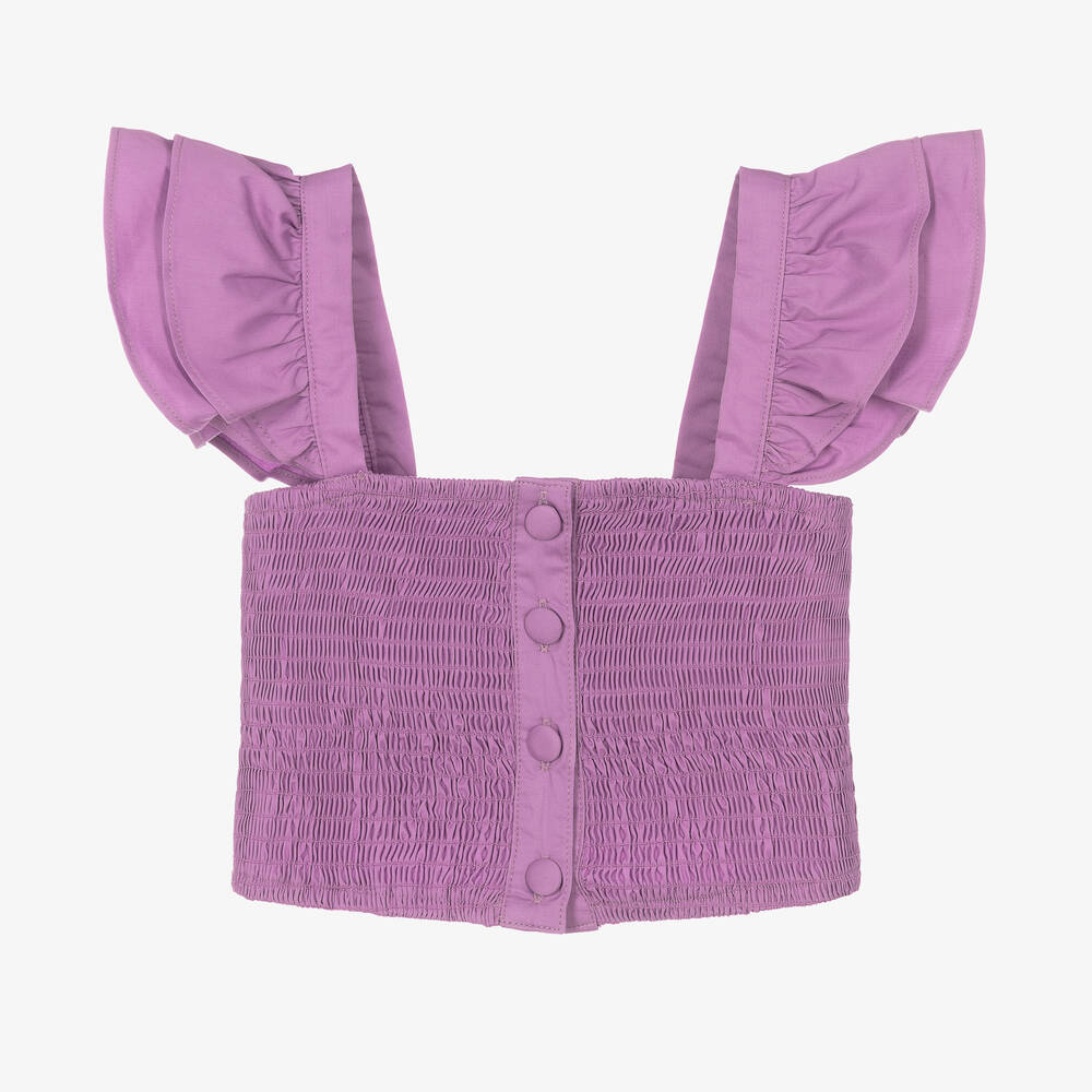 Fun & Fun - Girls Purple Ruffle Top | Childrensalon