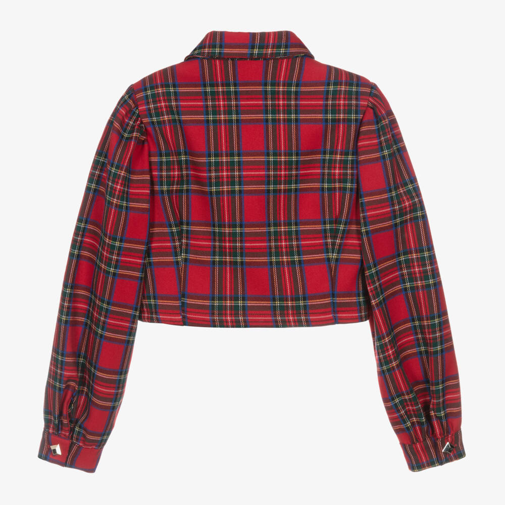 Fun & Fun-Girls Red Plaid Twill Shirt | Childrensalon Outlet