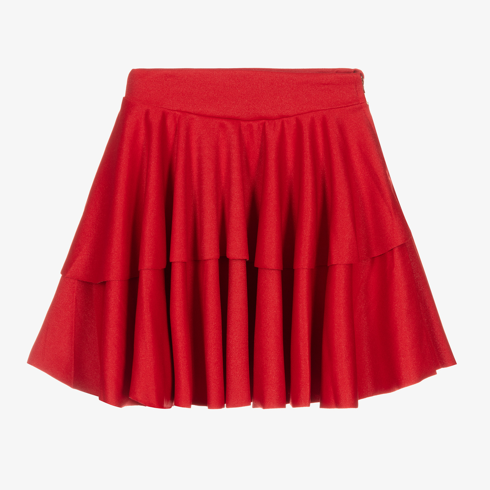 Fun & Fun - Girls Red Viscose Jersey Skirt | Childrensalon