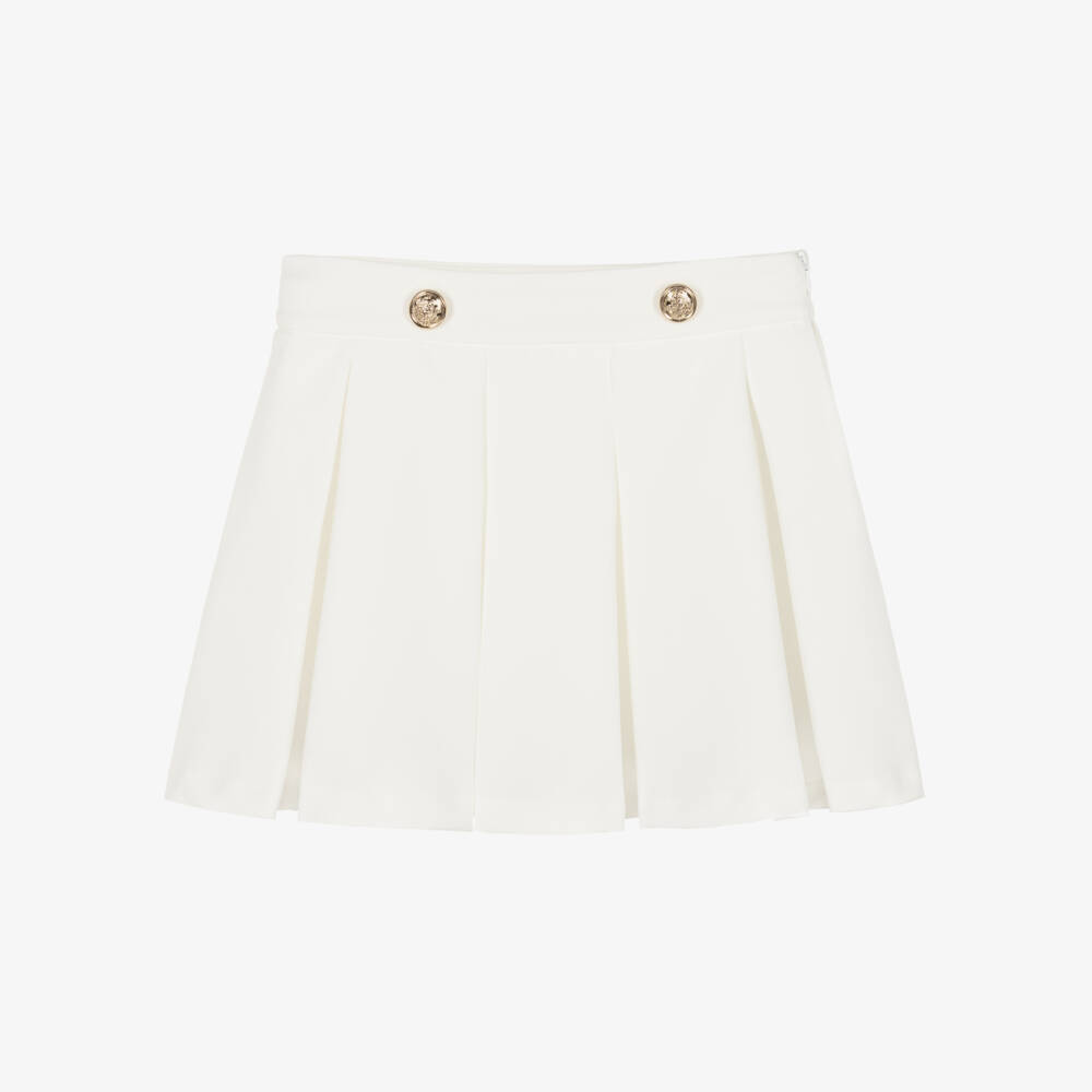 Fun & Fun-Girls Soft Ivory Box-Pleat Skirt | Childrensalon Outlet