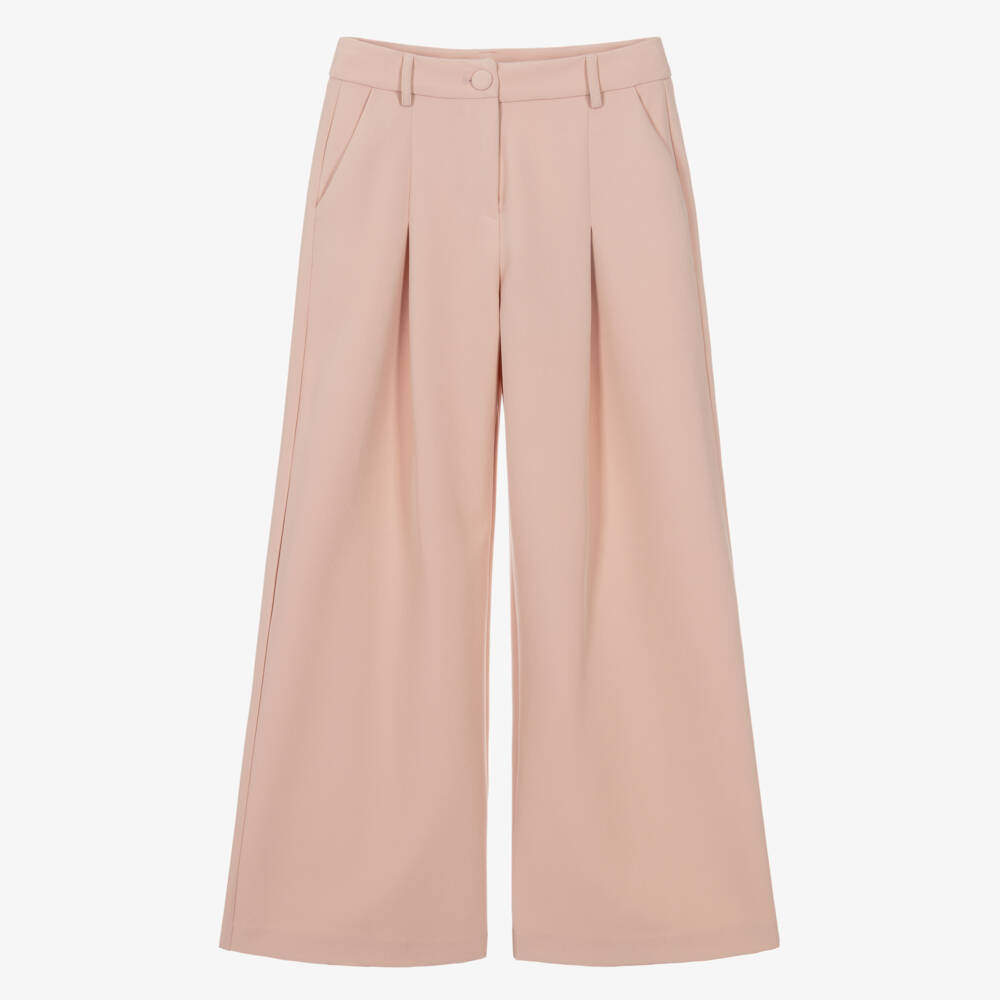 Fun & Fun Couture-Girls Soft Pink Wide-Leg Trousers | Childrensalon Outlet