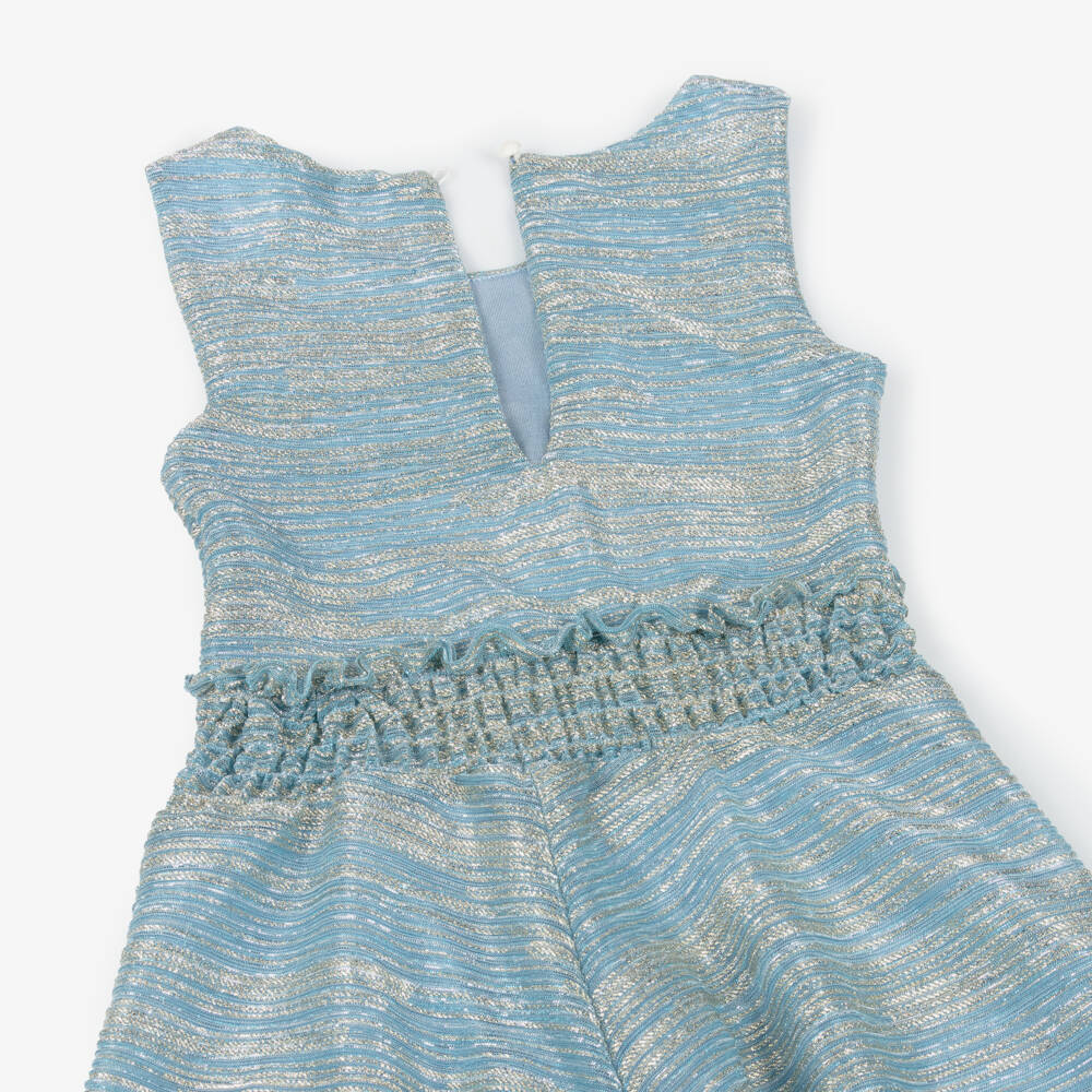 Fun & Fun-Блестящий синий металлик комбинезон для девочек | Childrensalon Outlet