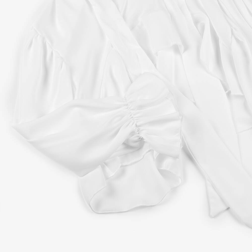 Fun & Fun-Girls White Chiffon High-Low Blouse | Childrensalon Outlet