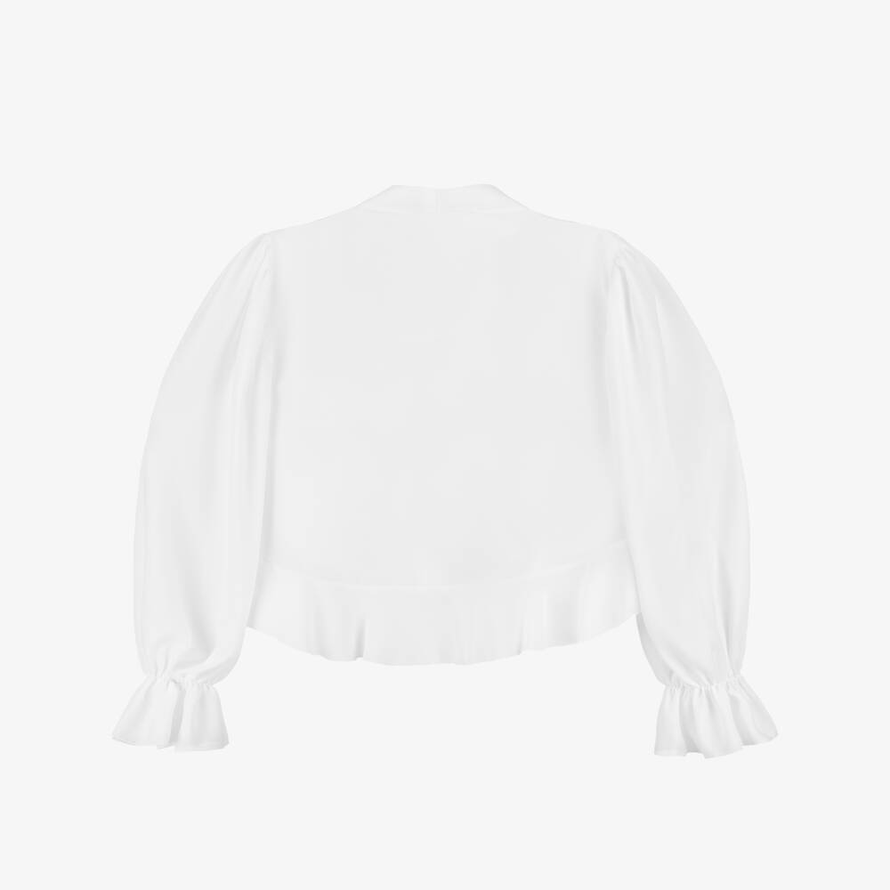 Fun & Fun-Girls White Chiffon High-Low Blouse | Childrensalon Outlet