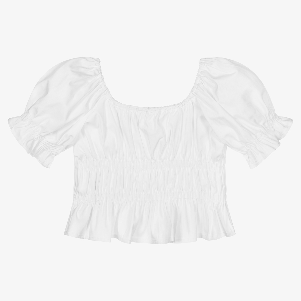 Fun & Fun Шик-Белая хлопковая блузка для девочек | Childrensalon Outlet