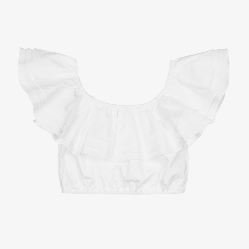 Fun & Fun - Белая хлопковая блузка для девочек | Childrensalon
