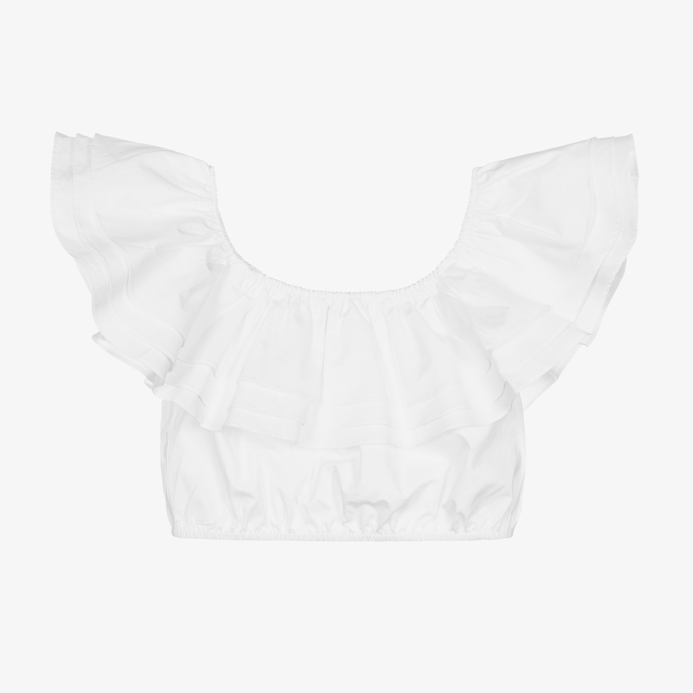 Fun & Fun-Girls White Cotton Blouse | Childrensalon Outlet