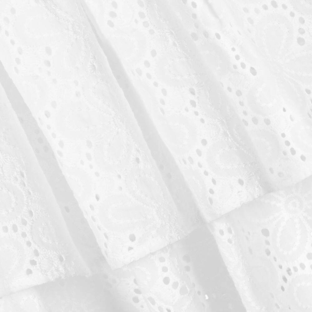 Fun & Fun-Girls White Cotton Broderie Anglaise Dress | Childrensalon Outlet