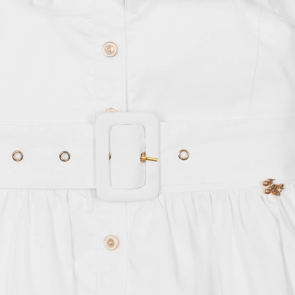 Fun & Fun-Белое хлопковое платье с рюшами | Childrensalon Outlet