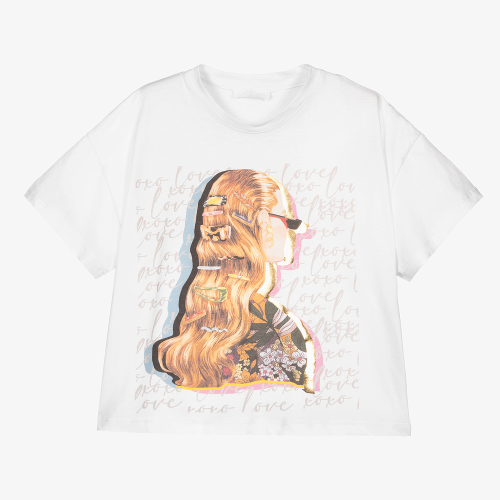 Fun & Fun - Weißes Baumwoll-T-Shirt (M) | Childrensalon