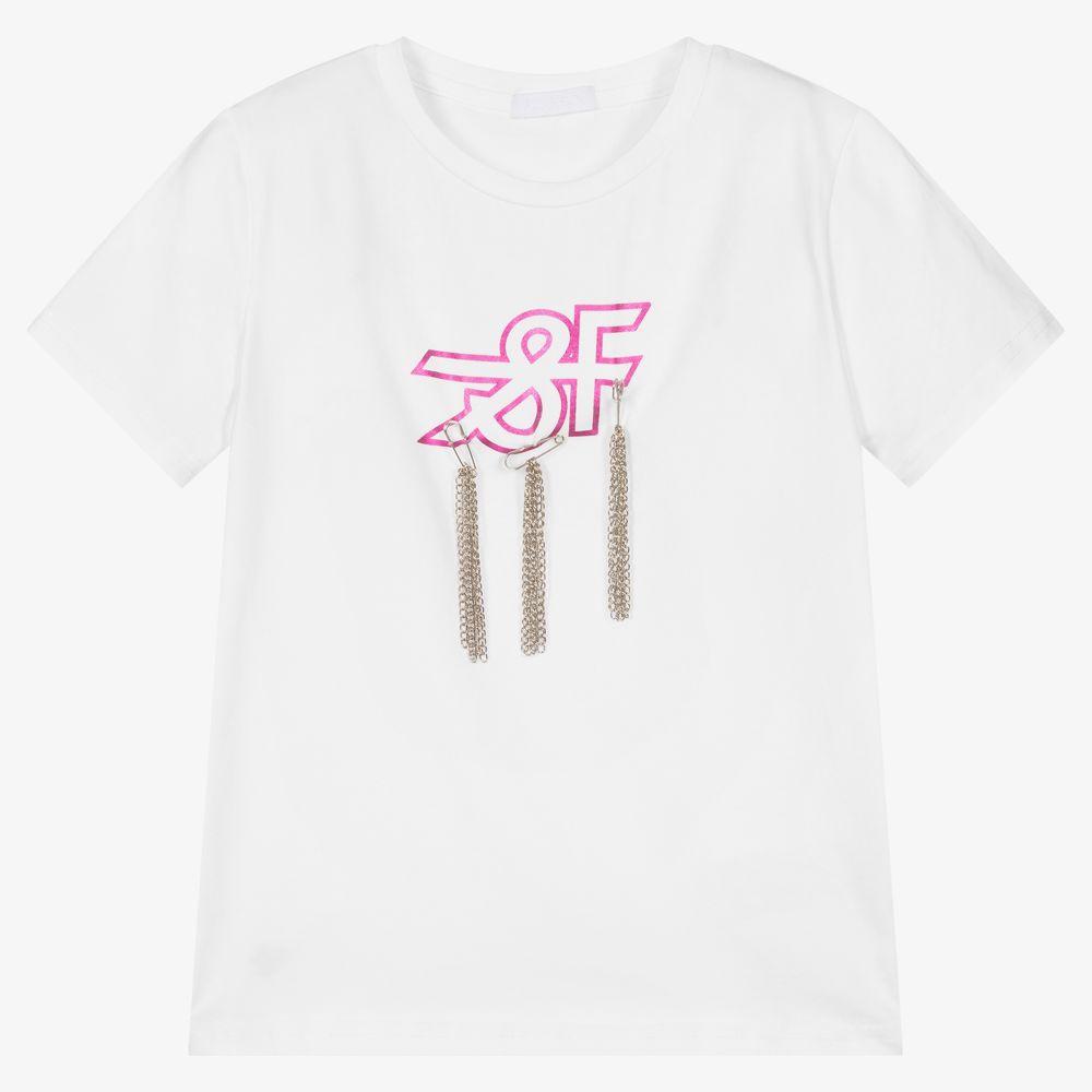 Fun & Fun-Белая хлопковая футболка для девочек | Childrensalon Outlet