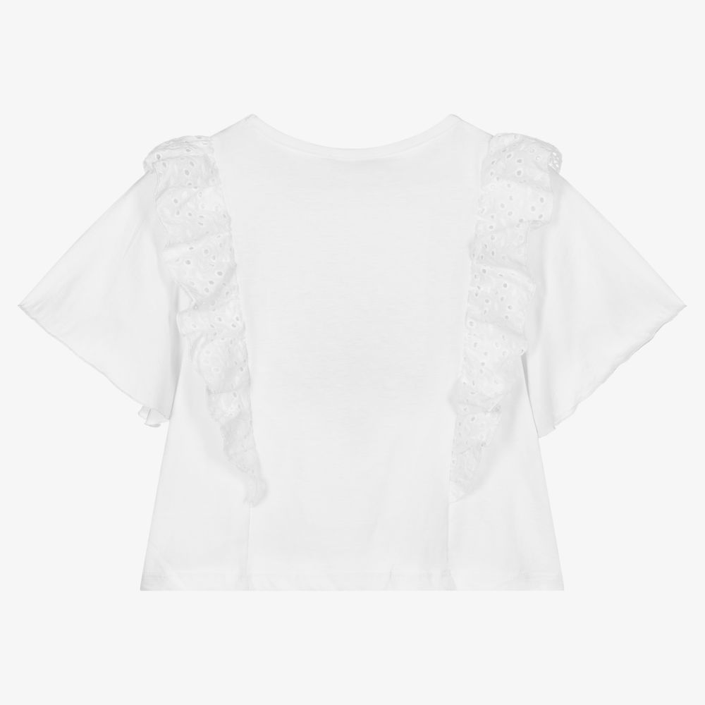 Fun & Fun-Белый хлопковый топ для девочек | Childrensalon Outlet