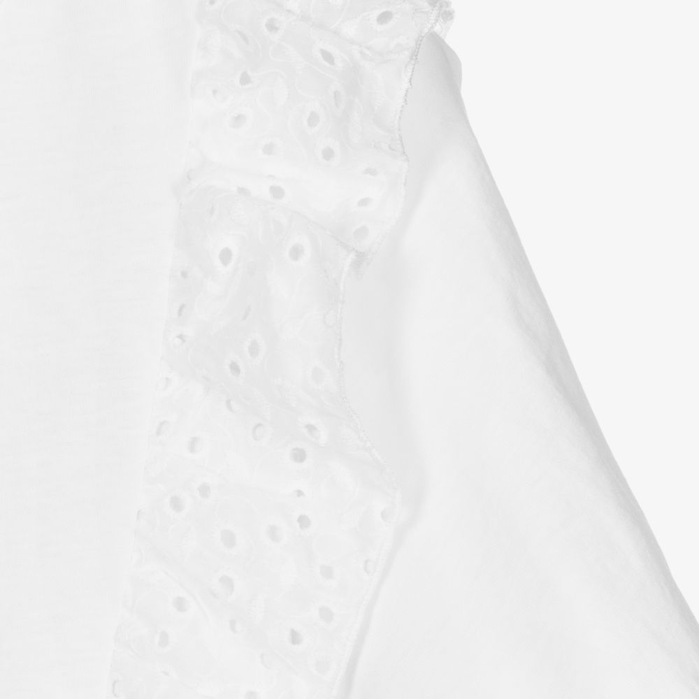 Fun & Fun-Белый хлопковый топ для девочек | Childrensalon Outlet