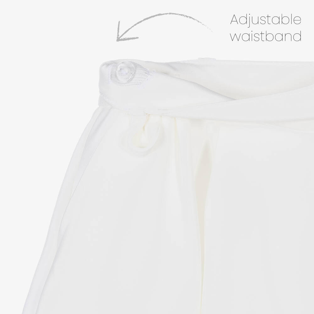 Fun & Fun-Girls White Crêpe Wide Leg Shorts | Childrensalon Outlet