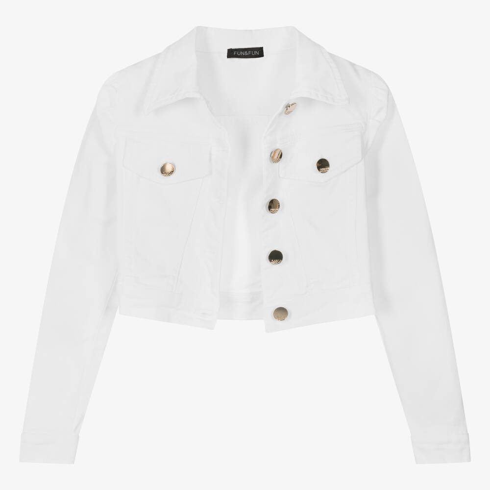 Cropped denim jacket kids top